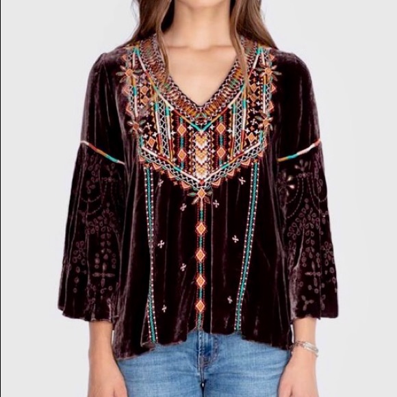 Johnny Was Black Velvet Top - Picture 3 of 11